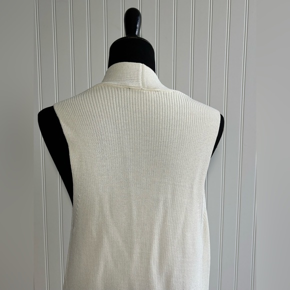 A Pea In The Pod Maternity Open Front Sweater Vest White Womens Size S/M - Picture 6 of 14